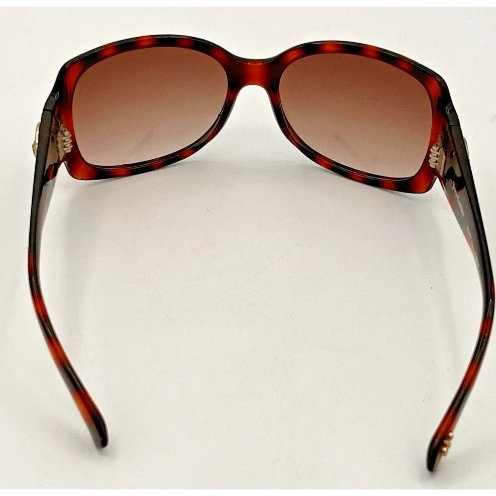 Juicy Couture No Drama Sunglasses Brown Tortoise Gradient Lens Gold Crown Logo